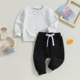 thumbnail image 2 of Fortune 0-3Y Baby Boy Tracksuit Toddler Letter Long Sleeve Sweatshirt Pants 2Pcs Fall Spring Outfits Set, 2 of 9