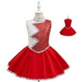 thumbnail image 3 of Vestido navideño para niñas, vestido de princesa brillante, vestido de gimnasia escénica, vestido de fiesta infantil, vestido latino para presentaciones navideñas, vestido sin mangas con cuello redond, 3 of 8