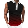 thumbnail image 1 of Plebaso Tank Tops for Men Casual Quarter Zip Collared Tee Shirts Sleeveless Gradient Color Fashion Shirts, 1 of 4