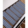 thumbnail image 7 of Stair Treads for Wooden Steps, Navy Blue Check Peel and Stick Stair Treads with Reusable Adhesive, Farmhouse Buffalo Plaid Blue Non Slip Indoor Stairs Runner Rugs Mats for Elders Dogs 8"x30" 7PCS, 7 of 7