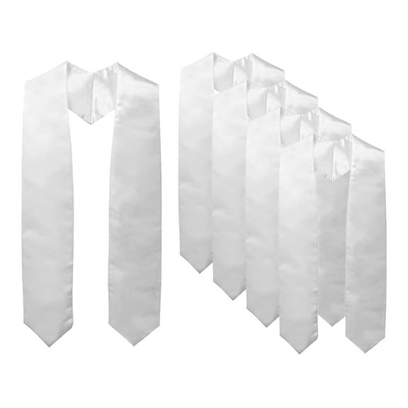 yuksok 5 Pieces Graduation Honor Stole Choir White College Etiquette Classic Adults