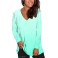thumbnail image 4 of Uootdi Boho Floral Long Sleeve Shirts for Women Colorbloc Soft V-Neck Basic Tee Casual Loose Fit Fall Tops Outfits Gift, 4 of 7