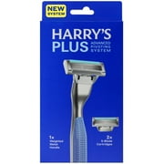Harry's Plus Shaving Razor for Men with 2 Razor Blade Refill Cartridges, Tide
