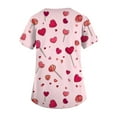 thumbnail image 5 of Black Scrubs Uniforms,Animal Ribbon Print Nurse Tops - Stretchy V-Neck Scrub Shirts with Hidden Pen Pocket - Pink - XXXXXL, 5 of 5