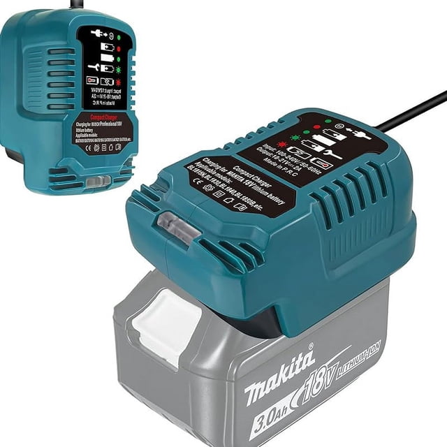 Mini Charger Compatible for Ma*kita 18V Lithium-Ion Battery Replacement for Lithium-Ion Charger Station