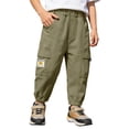 thumbnail image 5 of Gyexs Toddler Boys Jogger Pants Uniform Pants with Pockets Elastic Waist Casual Pants for Kids, 5 of 8