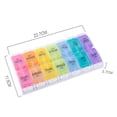 thumbnail image 2 of Pastillero médico semanal, organizador/recordatorio para suplementos de medicamentos, vitaminas, 7 días, 2 compartimentos por día, 1 unidad DayPastilero JM, 2 of 5