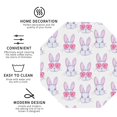 thumbnail image 4 of Pofeuu Heart Rabbit Print Leather Coasters Set of 6, Round Cups Mugs Mat Pad for Home Kitchen Heat Resistant Drink Coasters,Octagon, 4 of 7