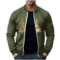 thumbnail image 2 of Dihao Christmas Mens Jackets Plus Size Clearance Pullover Sweater Zipper Front Opening Stand Collar Elastic Printed Coats for Men Stand-Up Collar Cardigan, 2 of 5