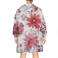 thumbnail image 2 of Wearable Oversized Blanket,Pioneer Flower Floral Print Pattern Wearable Blanket Hoodie for Adults,Cozy Hooded Blankets with Super Pockets,Super Warm Fuzzy Pullover for Women & Men, 2 of 6