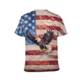 thumbnail image 2 of LAOLIUSN Men's Patriotic Bald Eagle Graphic T-Shirt, American Flag Short Sleeve Crew Neck Tee,Sizes S-4XL, 2 of 7