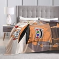 thumbnail image 4 of DouZhe Ultra-Soft Micro Fleece Lightweight Flannel Bed Blanket, Rusty Old Dirty Robot Print Cozy Warm Throw Blankets, 50"x40", 4 of 7
