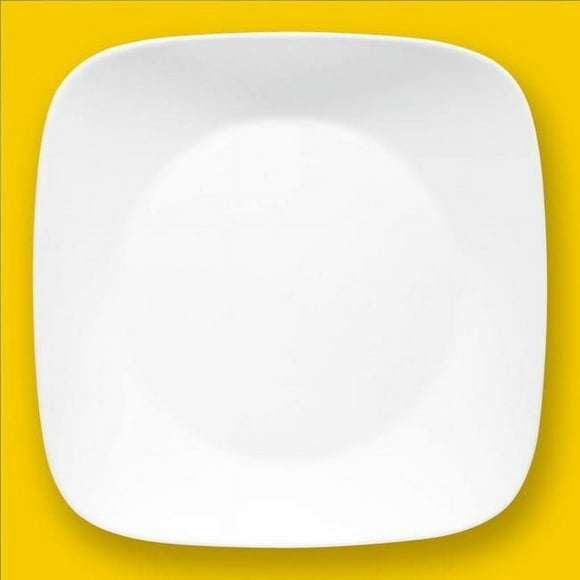 Corelle Pure White 10.5" Square Glass Dinner Plate, 10.5" Square Dinner Plate