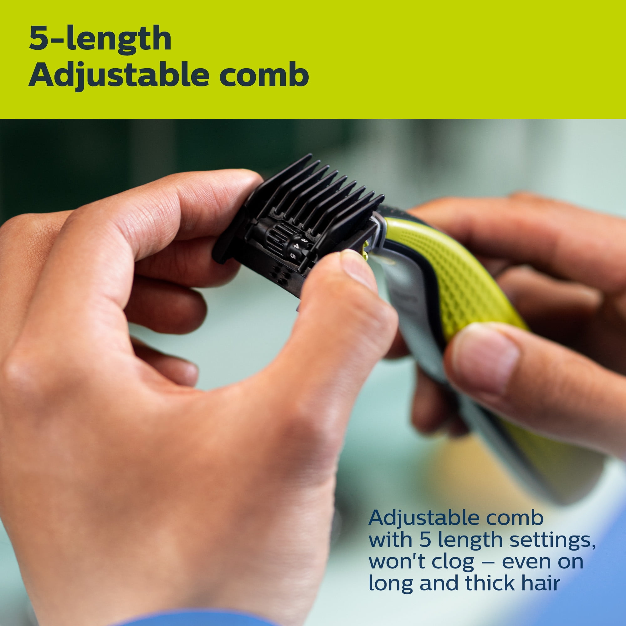 OneBlade Pro 360 for Face & Body with 14-in-1 Adjustable Comb- Trim, Edge,  Shave, QP6541/15