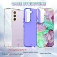 thumbnail image 2 of CASEFIV for Samsung Galaxy S22 Plus/S22 Plus 5G Case,Marble Pattern Heavy Duty Shockproof Full Body Protective Phone Covers for Women Girls,Purple Green, 2 of 8