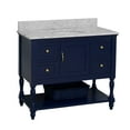 thumbnail image 6 of Beverly 42" Bathroom Vanity with Royal Blue Cabinet and Carrara Marble Top, 6 of 6