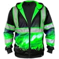thumbnail image 4 of SafetyShirtz SS360 Northern Lights Hi Vis Zip-Up Hoodie for Men - Heavy-Duty Polyester with Soft Combed Fleece Interior - Enhanced Visibility and Reflective Hoodie, Black - Large, 4 of 6