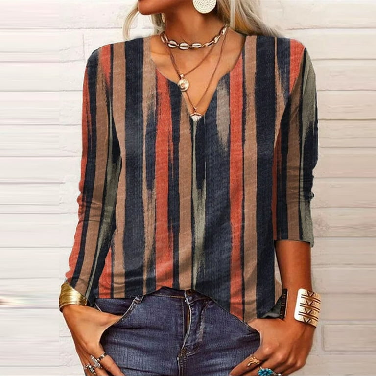 YDKZYMD Elbow Sleeve Loose T Shirts for Women V Neck Womens Trendy Clothing  Dressy Casual Graphic Pink Tops for Womens Oversized Summer Shirts Women  Brown 3XL 