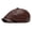 Coffee, variant on Men Faux Leather Octagonal Newsboy Cap Winter Gatsby Baker Peaked Painter Hat