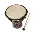 thumbnail image 4 of 6" Hand Carved Wooden Djembe Drum with Beater, 4 of 4