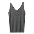 thumbnail image 4 of HUANBAI Women's V Neck Slim Fit Ribbed Knit Camisole Tops Sleeveless Shirt For Layering And Wear Women's Tank Top, 4 of 4