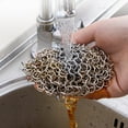 thumbnail image 3 of AMERTEER Cast Iron Cleaner Stainless Steel Chainmail Scrubber with Hanging Hole Tableware Cleaning Tool Kitchen Supply, 3 of 5