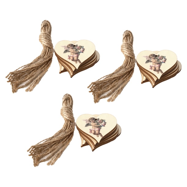 Corazones de madera para artesanías, ornamentos colgantes pulidos, colgante, amor, forma de corazón, cortes de arte del agujero para la fiesta de bodas DIY 30pcs tholdsy HA011941-02