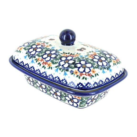 Blue Rose Polish Pottery Scarlett Butter Tub