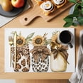 thumbnail image 2 of Placemat Set of 4 Sunflower Placemats for Dining Table Glass Bottle Bow Washable Table Mats for Kitchen and Party Decor Indoor & Outdoor Use, 2 of 8