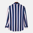 thumbnail image 4 of Men Button Down Shirts Fashion Fall Winter Clothes Lapel Long Sleeve Striped Geometric Printed Tops Hawaiian Shirt, 4 of 5