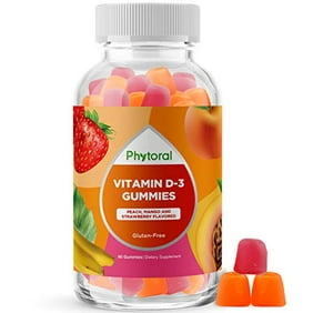 Vitamin D Gummies for Adults - Pure Vitamin D3 2000IU Immune Support Adult Gummy Vitamins - Phytoral 60ct Chewable Vitamin D3 Gummies for Bone Strength Immunity Support Heart Health