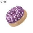 thumbnail image 3 of Uxcell Magnetic Pin Cushions Wooden Base Sewing Needle Holder, Purple White Black 2 Pack, 3 of 6