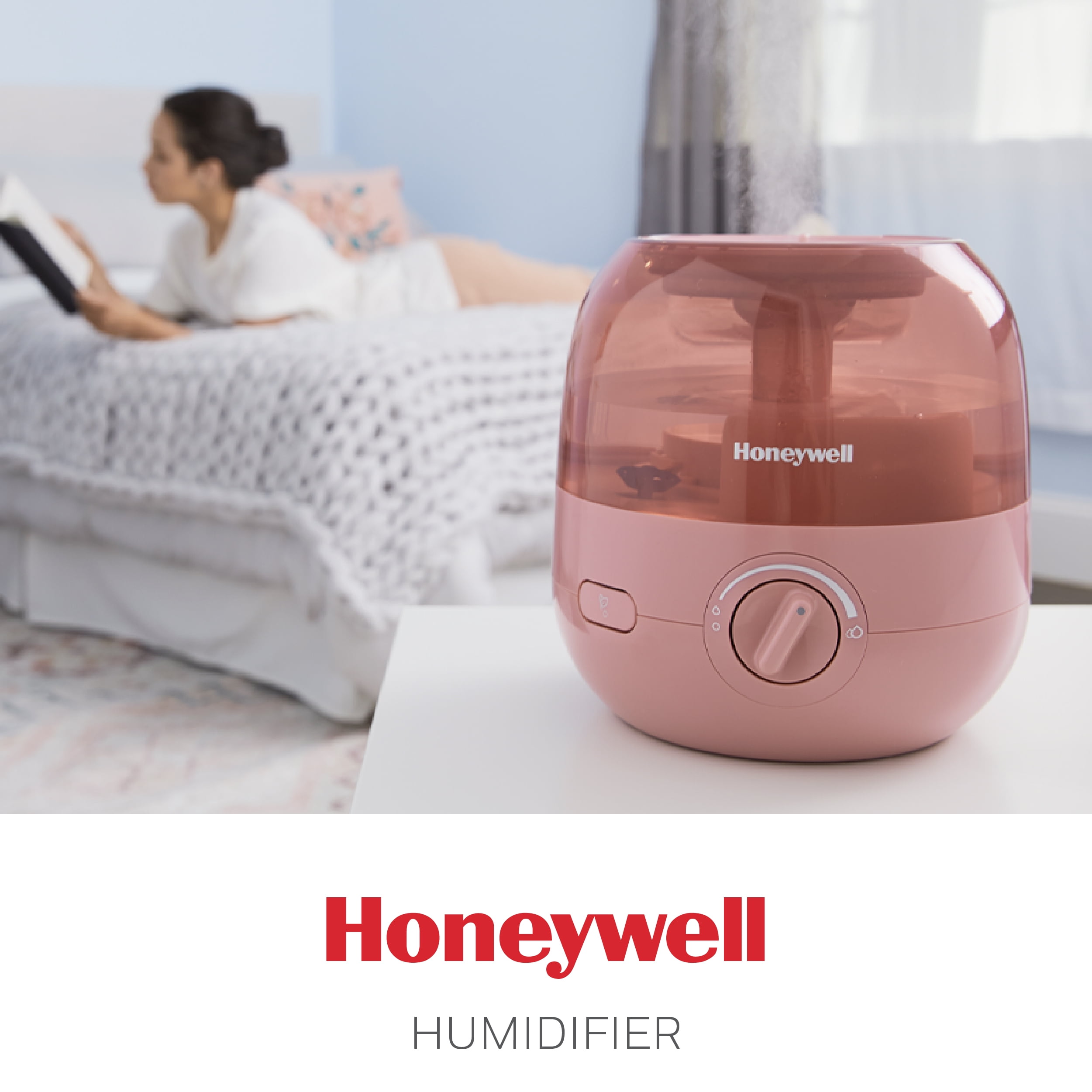 Honeywell Mini Mist Cool Mist Humidifier, HUL525R, Red