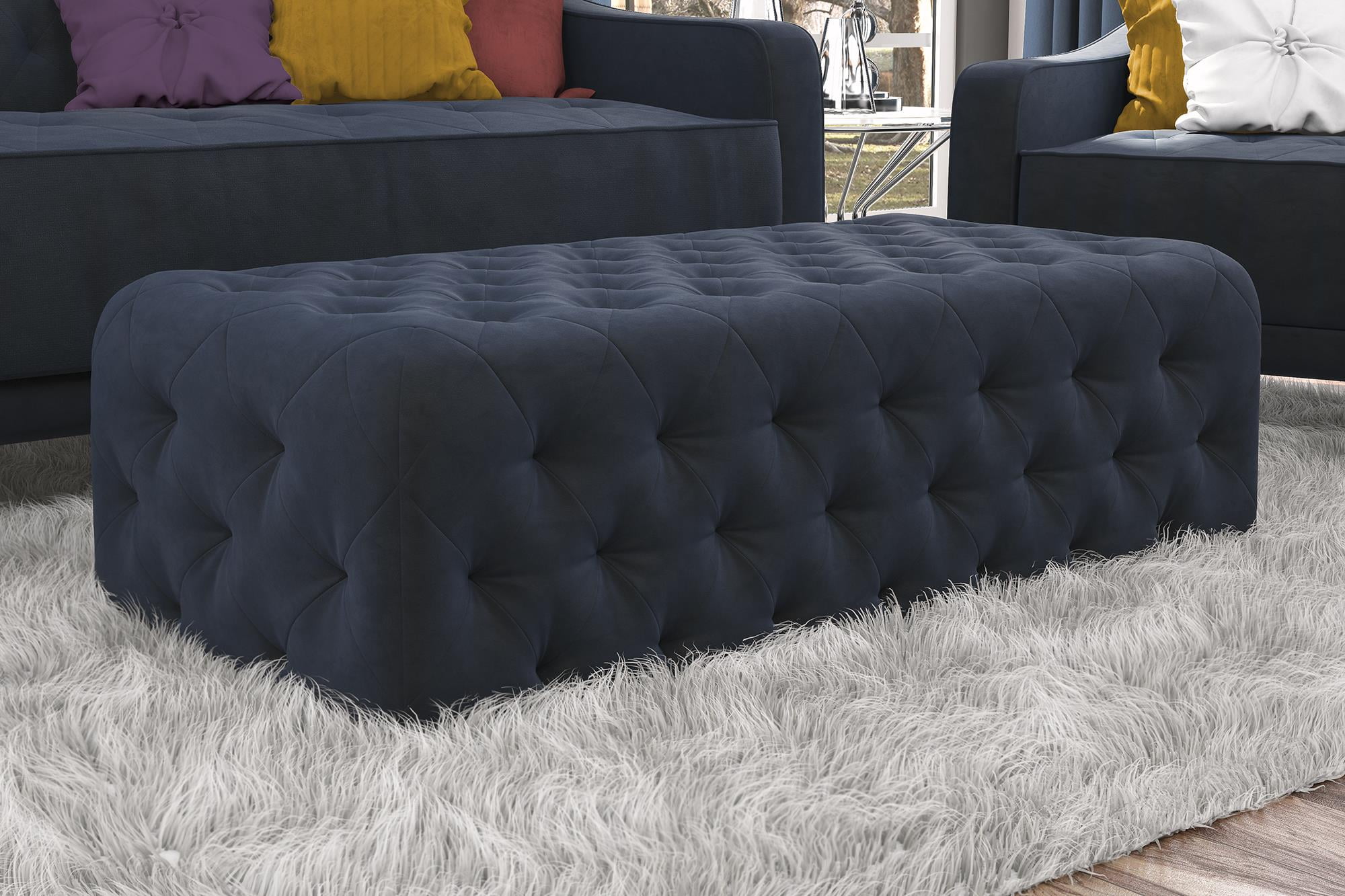 Novogratz Vintage Tufted Rectangular Ottoman, Multiple Colors - Walmart.com