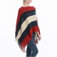 thumbnail image 5 of Summer Clearance Sale! Pitauce Cover Up for Women Patchwork V Neck Crochet Poncho Knitting Cape Asymmetric Tassel Hem Shawl Versatile Wrap Tops, 5 of 6