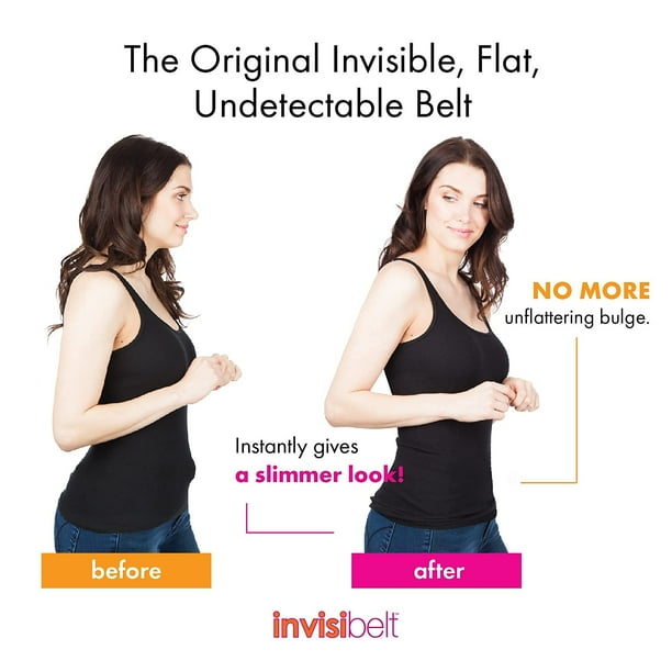 Invisibelt No Show Womena s Stretch Belt Adjustable Flat Belt One Size White Walmart