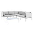 thumbnail image 2 of Modway Harmony 6-Piece  Sunbrella® Outdoor Patio Aluminum Sectional Sofa Set in White Gray, 2 of 10