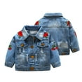 thumbnail image 6 of Toddler Kids Baby Boys Girls Denim Jacket Casual Long Sleeve Button Down Shirts Coats Fall Winter Clothes Jeans Overcoats Outerwear, 6 of 7