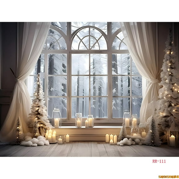Winter Wonderful Window Christmas day Photography Backdrops Prop Happy New Year ration Family Holiday Party Background RR-70