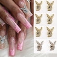 thumbnail image 2 of Dijes de lujo para uñas, 10 piezas, aleación de oro, conejito, purpurina, diamantes de imitación, cristal, joyería DIY, manicura 3D, accesorios de decoración, 2 of 4