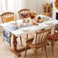 thumbnail image 3 of Navy Blue Pumpkin Fall Cotton Linen Rectangle Table Runners 13"x48", Thanksgiving Weeping Coastal Autumn Coffee Table Runner Dresser Scarves Table Runners for Wedding Party Banquet Dinner Decor, 3 of 7