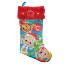 CoComelon 20 inch Velour Christmas Stocking, Polyester, Green