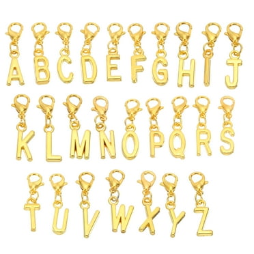 Letter Charm Pendants, 2 Set a to Z Keychains Character Alphabet Pendant Bulk DIY for Jewelry Making, Golden