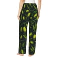 thumbnail image 3 of Sigee Green Branch Olive Print Women's Soft Pajama Pants - Breathable and Comfortable Lounge Sleep Bottoms with Elastic Waistband and Pockets-Small, 3 of 9