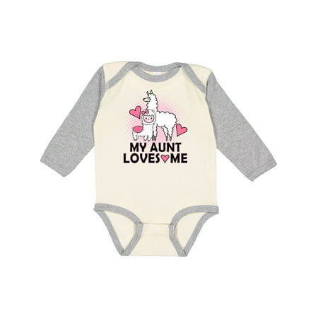 

Inktastic Aunt Loves Me Llama Niece Girls Gift Gift Baby Girl Long Sleeve Bodysuit