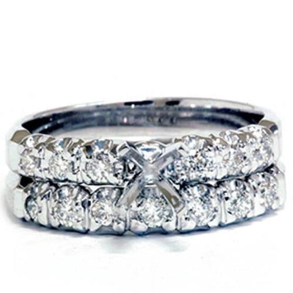 Pompeii White Gold 1/2ct Diamond Semi Mount Engagement Wedding Ring (G/H,I1)