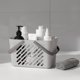 thumbnail image 1 of Cesta de baño, cesta de lavado, cesta de drenaje de mano, cesta de ducha de baño azul, cesta de almacenamiento de baño para dormitorio de estudiantes, cesta de baño, cesta de plástico con asa para bañ, 1 of 6