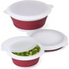Progressive Set of 3 Collapsible Prep Bowls, Red