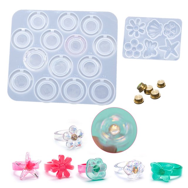 for Star for Shell Flower Pendant Silicone Mold Kit Anxiety Spinner Pendant Mold Jewelry Mould Ring Making Crafts