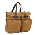 thumbnail image 3 of fenteer men\'s waterproof canvas briefcase - casual and stylish large capacity file bag Khaki, 3 of 8
